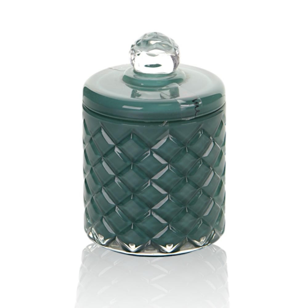 CANDELA IN VETRO VERDE 8.5X13C